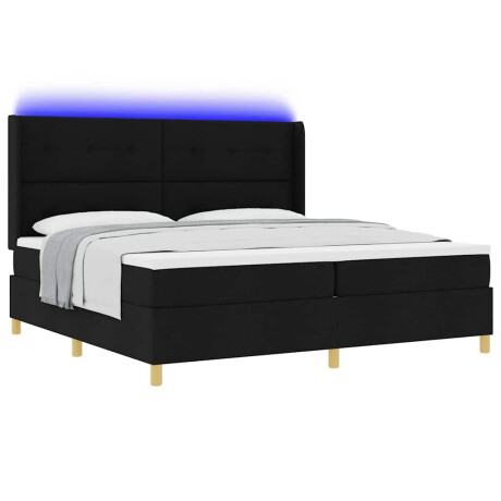 vidaXL Boxspring bed met matras Zwart 200 x 200 cm Stof afbeelding3 - 1