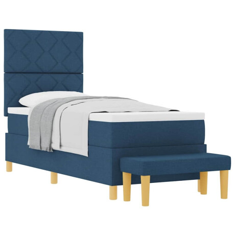 vidaXL Boxspring bed met matras met hoofdeinde Blauw 80 x 200 cm Stof afbeelding3 - 1