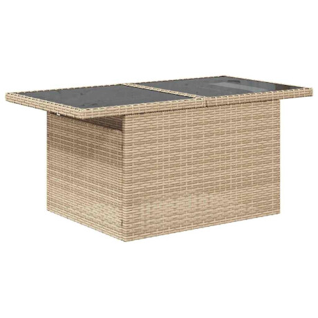 vidaXL 7-delige ligbed set met kussens in beige poly rattan afbeelding3 - 1