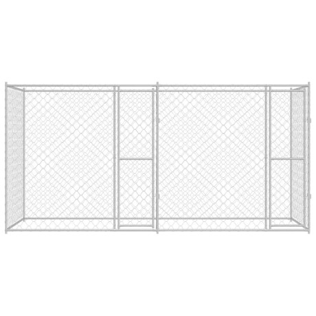 vidaXL Hondenbench Zilver 400 x 200 x 200 cm Gegalvaniseerd staal afbeelding3 - 1