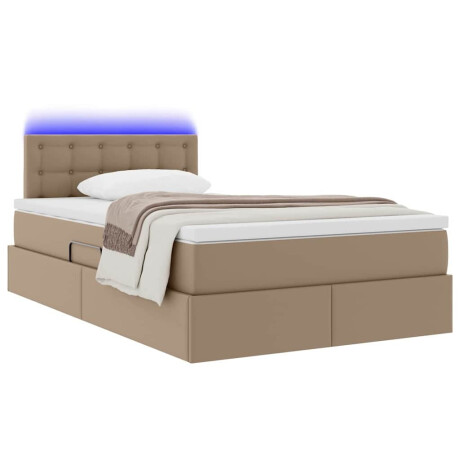 vidaXL Bed met LED -striplichten Cappuccino 120 x 200 cm PVC afbeelding3 - 1