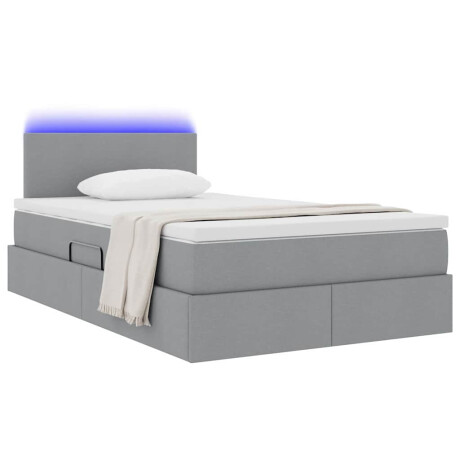 vidaXL Bed met LED -striplichten Lichtgrijs 120 x 200 cm Stof afbeelding3 - 1