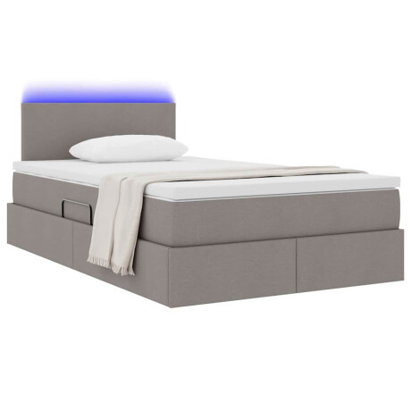 vidaXL Bed met LED -striplichten met opslag Taupe 120 x 200 cm Stof afbeelding3 - 1