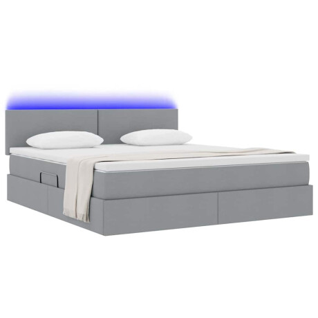 vidaXL Bed met LED -striplichten Lichtgrijs 180 x 200 cm Stof afbeelding3 - 1