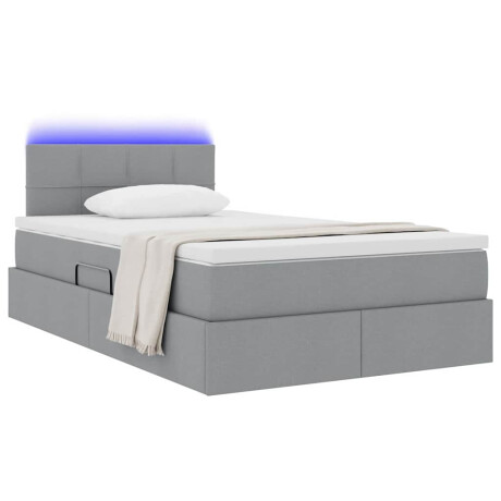 vidaXL Bed met LED -striplichten Lichtgrijs 120 x 200 cm Stof afbeelding3 - 1