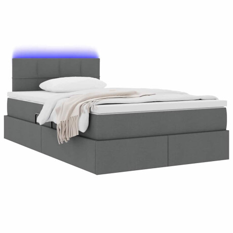 vidaXL Bed met LED -striplichten Donkergrijs 120 x 200 cm Stof afbeelding3 - 1
