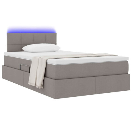 vidaXL Bed met LED -striplichten met opslag Taupe 120 x 200 cm Stof afbeelding3 - 1