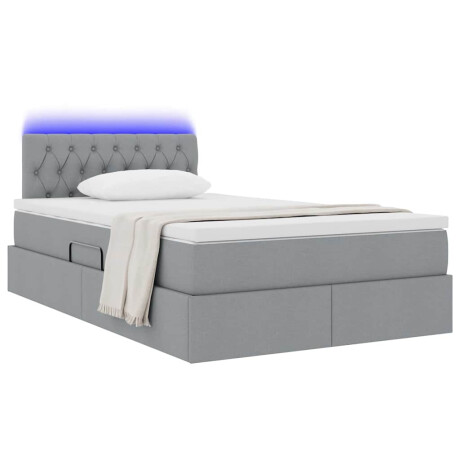 vidaXL Bed met LED -striplichten Lichtgrijs 120 x 200 cm Stof afbeelding3 - 1