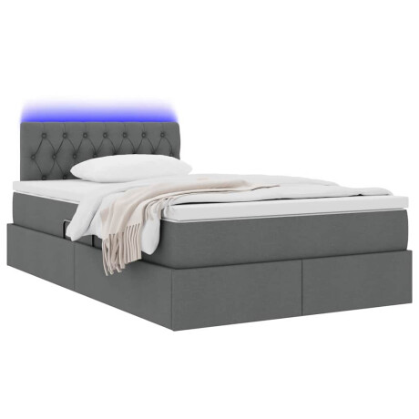 vidaXL Bed met LED -striplichten Donkergrijs 120 x 200 cm Stof afbeelding3 - 1