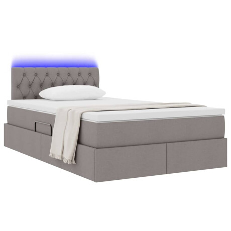 vidaXL Bed met LED -striplichten met opslag Taupe 120 x 200 cm Stof afbeelding3 - 1
