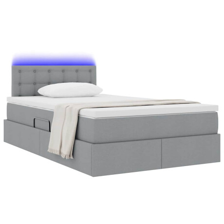 vidaXL Bed met LED -striplichten Lichtgrijs 120 x 200 cm Stof afbeelding3 - 1