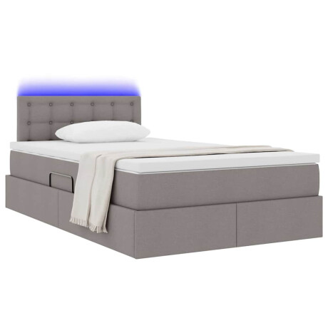 vidaXL Bed met LED -striplichten met opslag Taupe 120 x 200 cm Stof afbeelding3 - 1