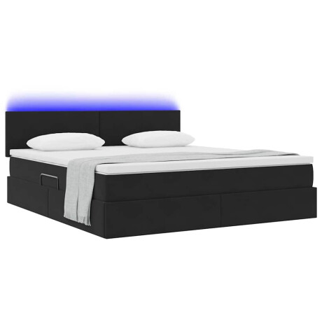vidaXL Bed met LED -striplichten met opslag Zwart 180 x 200 cm Fluweel afbeelding3 - 1