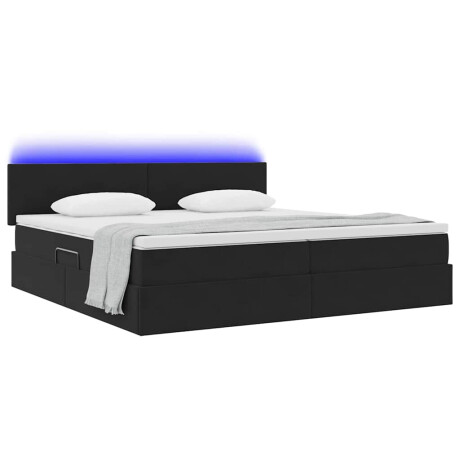 vidaXL Bed met LED -striplichten met opslag Zwart 200 x 200 cm Fluweel afbeelding3 - 1