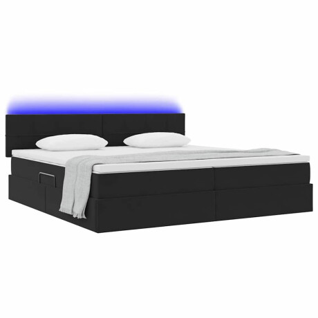 vidaXL Bed met LED -striplichten met opslag Zwart 200 x 200 cm Fluweel afbeelding3 - 1