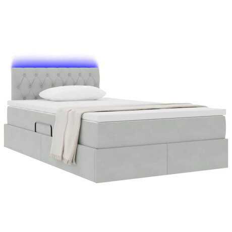 vidaXL Bed met LED -striplichten Lichtgrijs 120 x 200 cm Fluweel afbeelding3 - 1