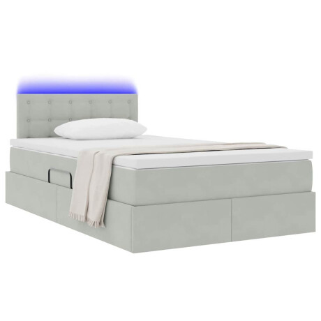 vidaXL Bed met LED -striplichten Lichtgrijs 120 x 200 cm Fluweel afbeelding3 - 1