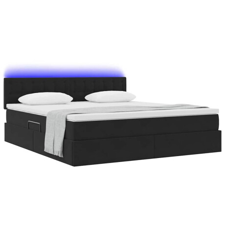 vidaXL Bed met LED -striplichten met opslag Zwart 180 x 200 cm Fluweel afbeelding3 - 1