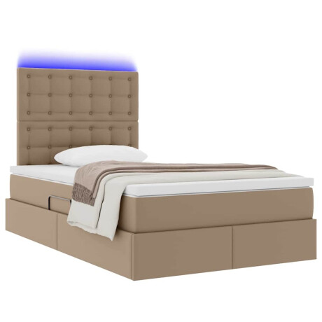 vidaXL Bed met LED -striplichten Cappuccino 120 x 200 cm PVC afbeelding3 - 1