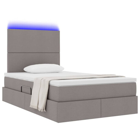 vidaXL Bed met LED -striplichten met opslag Taupe 120 x 200 cm Stof afbeelding3 - 1