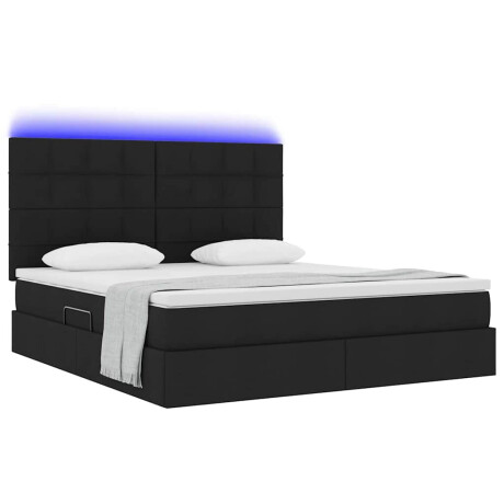 vidaXL Bed met LED -striplichten met opslag Zwart 180 x 200 cm Stof afbeelding3 - 1