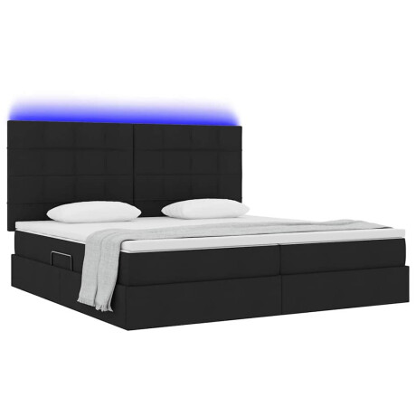 vidaXL Bed met LED -striplichten met opslag Zwart 200 x 200 cm Stof afbeelding3 - 1