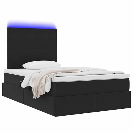 vidaXL Bed met LED -striplichten met opslag Zwart 120 x 200 cm Fluweel afbeelding3 - 1