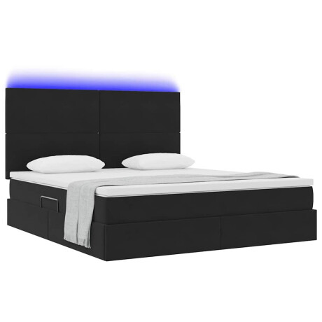 vidaXL Bed met LED -striplichten met opslag Zwart 180 x 200 cm Fluweel afbeelding3 - 1