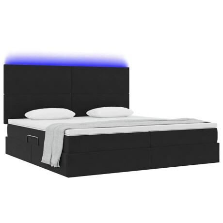 vidaXL Bed met LED -striplichten met opslag Zwart 200 x 200 cm Fluweel afbeelding3 - 1