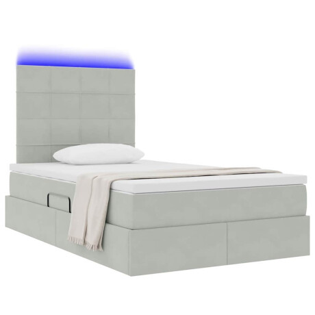 vidaXL Bed met LED -striplichten Lichtgrijs 120 x 200 cm Fluweel afbeelding3 - 1