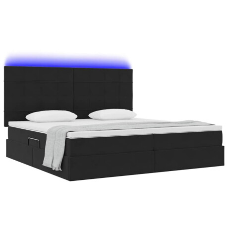 vidaXL Bed met LED -striplichten met opslag Zwart 200 x 200 cm Fluweel afbeelding3 - 1