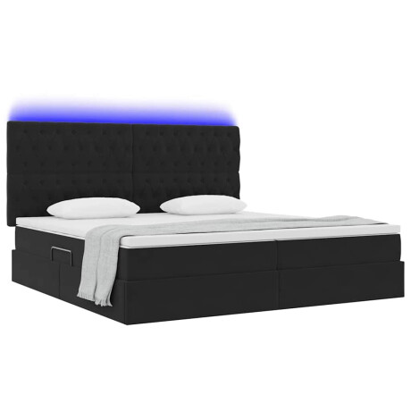 vidaXL Bed met LED -striplichten met opslag Zwart 200 x 200 cm Fluweel afbeelding3 - 1