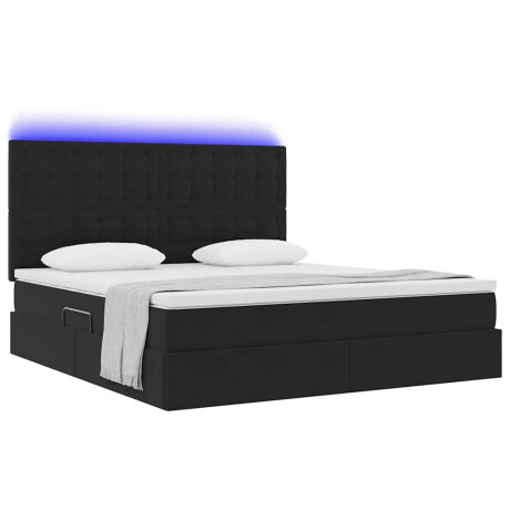 vidaXL Bed met LED -striplichten met opslag Zwart 180 x 200 cm Fluweel afbeelding3 - 1