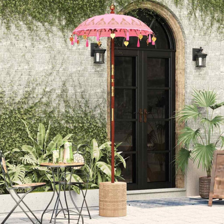 vidaXL Parasol met Basis 250 cm Katoen, Hout afbeelding3 - 1