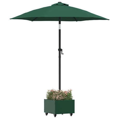 vidaXL Parasolbasis met plantenbak Groen 45 x 45 x 45 cm Staal afbeelding3 - 1