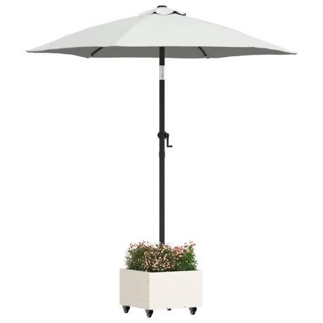 vidaXL Parasolbasis met plantenbak Wit 45 x 45 x 45 cm Staal afbeelding3 - 1
