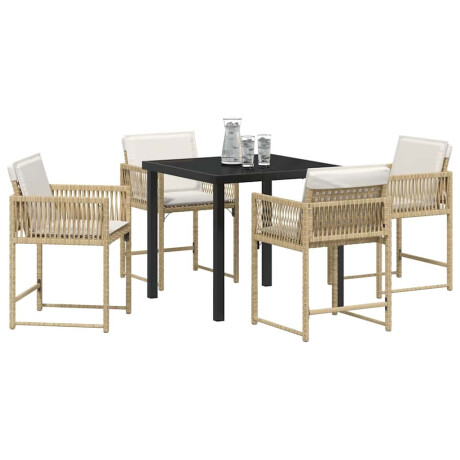 vidaXL Tuin Eetset 5 pcs Beige poly rattan afbeelding3 - 1