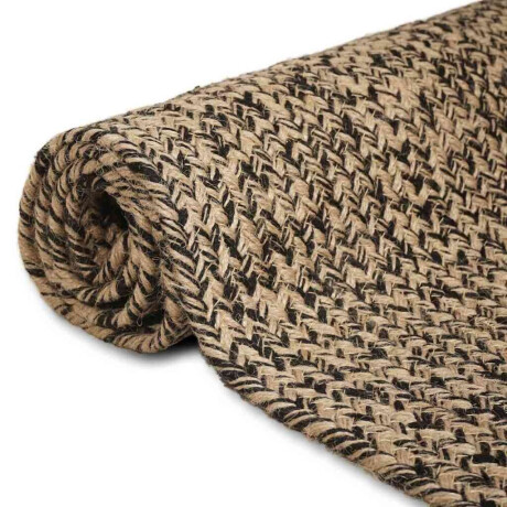 vidaXL Tapijt Naturel en zwart 60 x 300 cm Jute afbeelding3 - 1