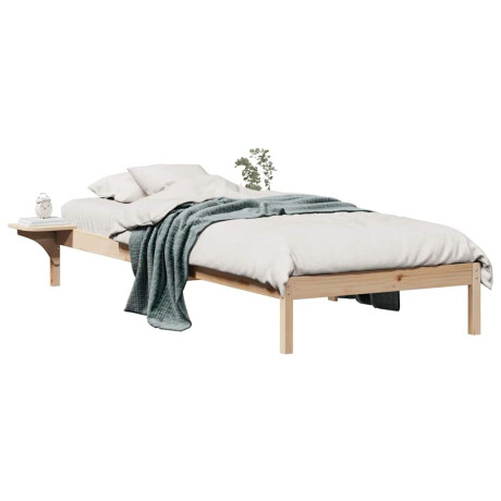 vidaXL Bedframe met Zijtafels Naturel 80 x 210 cm Massief grenenhout afbeelding3 - 1