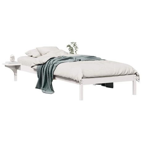 vidaXL Bedframe met Zijtafels Wit 100 x 210 cm Massief grenenhout afbeelding3 - 1
