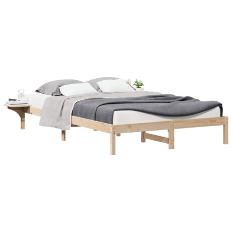 vidaXL Bedframe met Zijtafels Naturel 140 x 210 cm Massief grenenhout afbeelding3 - 1