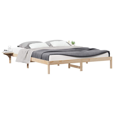 vidaXL Bedframe met Zijtafels Naturel 200 x 210 cm Massief grenenhout afbeelding3 - 1