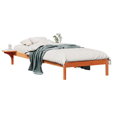 vidaXL Bedframe met Zijtafels Wasbruin 90 x 220 cm Massief grenenhout afbeelding3 - 1