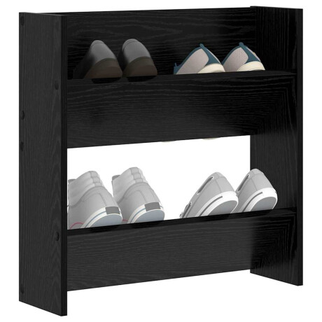vidaXL Schoenenkast met plank Zwart Eiken 60 x 18 x 60 cm Bewerkt hout afbeelding3 - 1