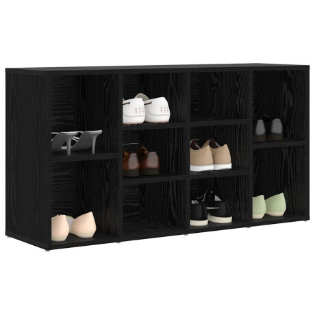 vidaXL Schoenenbank Zwart eiken 103 x 30 x 55 cm Bewerkt hout afbeelding3 - 1