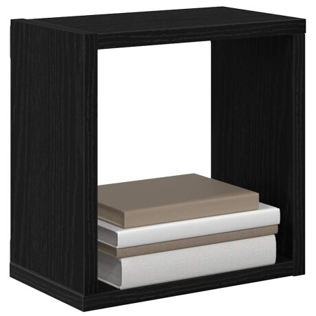 vidaXL Wandschappen met plank 4 pcs Zwart Eiken Bewerkt hout afbeelding3 - 1