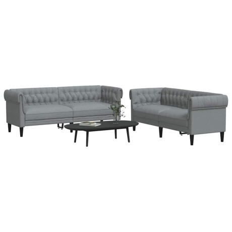 vidaXL Woonkamer Bank 2 pcs Lichtgrijs 201,5 x 74,5 x 74,5 cm Stof afbeelding3 - 1