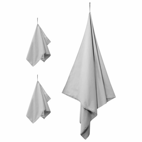 vidaXL Set van Sporthanddoeken 3 pcs Grijs Polyester en Polyamide afbeelding3 - 1