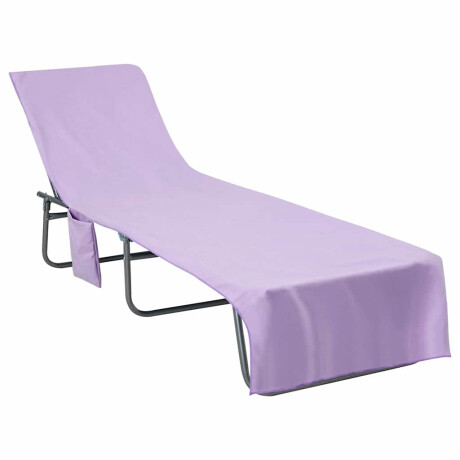 vidaXL Ligbedhanddoeken 2 pcs Paars 210 x 75 cm Polyester en Polyamide afbeelding3 - 1