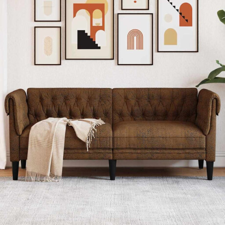 vidaXL Bank Bruin 182,5 x 74,5 x 74,5 cm Polyester afbeelding3 - 1